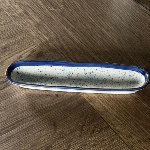 ACAR SAFIR Lot de 6 assiettes allongées avec liseré doré