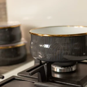 ACAR SERIE QUALITA HÜMA Boîte de stockage en émail gris - 14/16/18 Cm