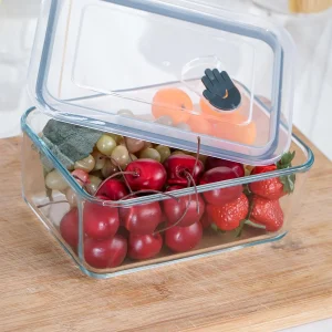 ACAR OLIVYA Lot de 2 boîtes de stockage en verre 1.2L