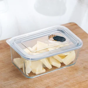 ACAR OLIVYA Lot de 2 boîtes de stockage en verre 0.45L