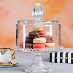 ACAR HERA SADE Présentoir à gâteau en verre avec couvercle dôme 26 CM