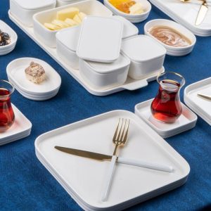ACAR BONJOUR PERLA Ensemble de petit-déjeuner 30 pièces en porcelaine 6 personnes