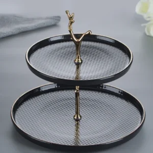 ACAR NORDIC TREND BLACK présentoir à gâteau à 2 étages