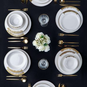 ACAR DORA Service de table 24 pièces 6 Personnes