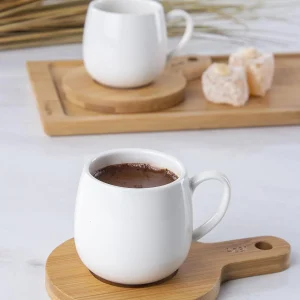 ACAR BAMBOU Tasses à café ronde 6 personnes 12 pièces