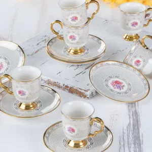 ACAR FIONA Set de 6 tasses à café en porcelaine - 90 ml