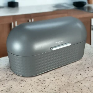 MICHELINO WILLIAM Boîte à pain taille L Gris, Blanc, Noir
