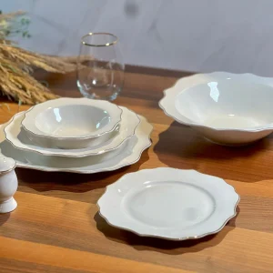 ZELLERFELD LADY Service de table blanc/doré 27 pièces 6 personnes