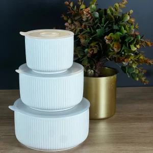 ACAR PURE CARMEN Lot de 3 pots de conservation en porcelaine