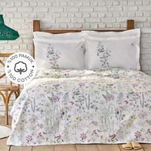 KARACA HOME SARAH ANDERSON ELIZIA LILAS Parure de lit renforcé 2 personnes rose