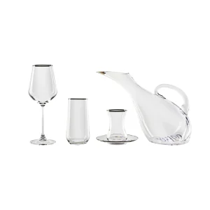 KARACA IRENE PLATIN RIM Set de verres 49 Pièces 12 personnes