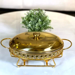 TREND HOME Réchauffeur OVAL 2 Litres gold