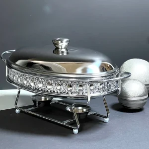 TREND HOME Réchauffeur OVAL 2 Litres argenté