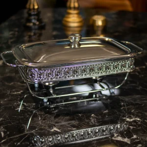 TREND HOME Réchauffeur d'aliments LONG 2 Litres argenté