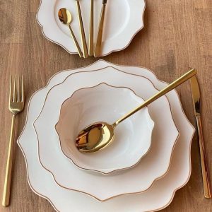 ZELLERFELD FLORA Service de table avec liseré doré 25 pièces 6 personnes