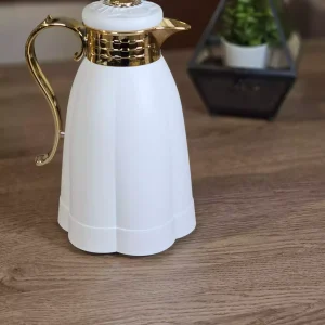TREND HOME Thermos chic blanc doré