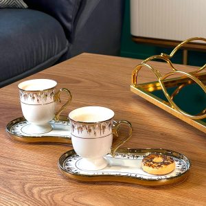 ZELLERFELD LONG Set de tasses à café doré 12 pièces 6 personnes