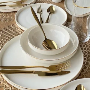 ZELLERFELD ALICE Service de table avec liseré doré 25 pièces 6 personnes