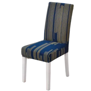 Housse de chaise  bleu royal et or