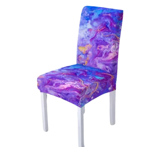 Housse de chaise  Marbrée Bleu Orange