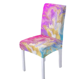 Housse de chaise  Marbrée Colorée Rose