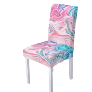 Housse de chaise  Marbrée Rose