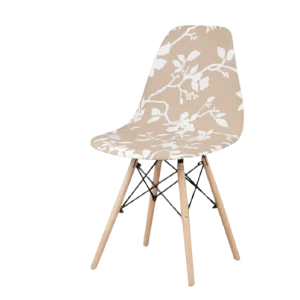 Housse chaise Scandinave  Fleurie (Beige)
