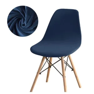 Housse chaise Scandinave Velours Bleu