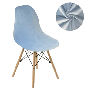 Housse chaise Scandinave Velours Bleu Ciel