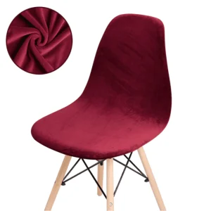 Housse chaise Scandinave Velours Bordeaux
