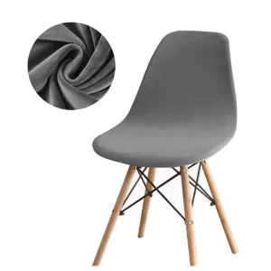 Housse chaise Scandinave Velours Gris