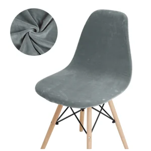 Housse chaise Scandinave Velours Gris Foncé