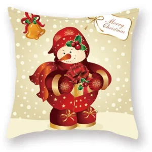 Housse de coussin 45x45  Bonhomme de Neige