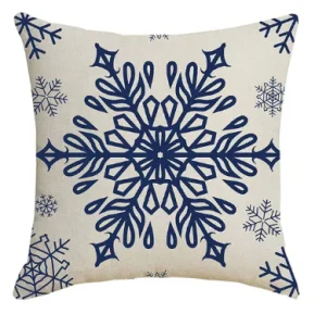 Housse de coussin 45x45  Flocon de Neige Blanc