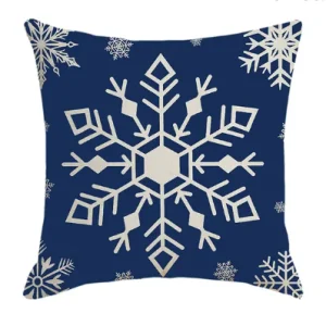 Housse de coussin 45x45  Flocon de Neige Bleu
