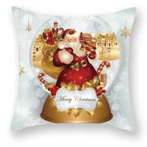 Housse de coussin 45x45  Merry Christmas Blanc