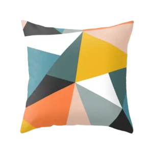 Housse de coussin Géométrique  Orange et Jaune