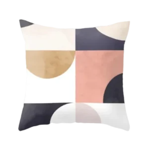 Housse de coussin Géométrique  Rose et Bleu Marine