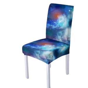 Housse de chaise  Marbrée Bleu Rouge