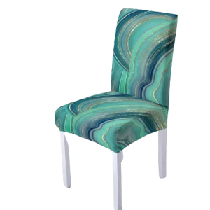 Housse de chaise  Marbrée Verte et Dorée