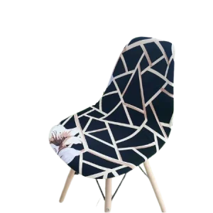 Housse chaise Scandinave  Géométrique Bleu Marine