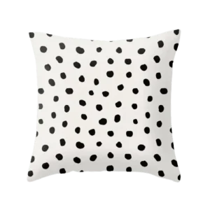 Housse de coussin 45x45  a Pois Noir et Blanc