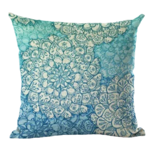 Housse de coussin 40x40  Mandala Bleu