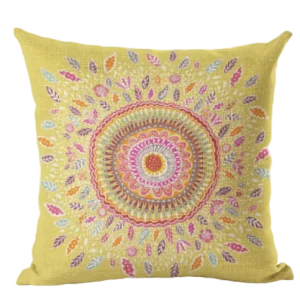 Housse de coussin 40x40  Mandala Jaune