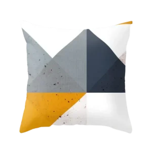 Housse de coussin Géométrique  Jaune et Gris