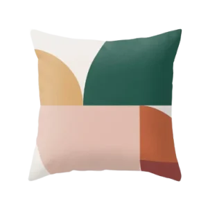 Housse de coussin Géométrique  Rose et Vert