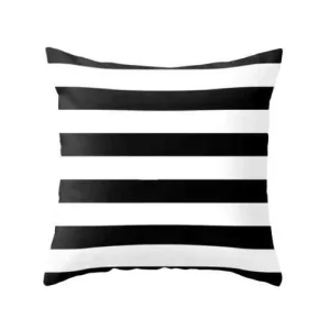 Housse de coussin  Rayé noir et blanc