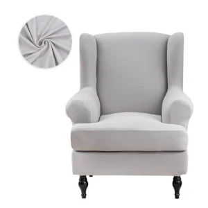 Housse fauteuil  à Oreilles Gris Clair