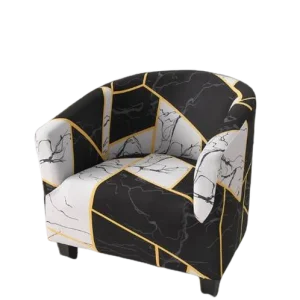 Housse fauteuil Cabriolet  Géométrique Marbrée Noire