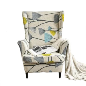 Housse fauteuil  Extensible Florale Grise